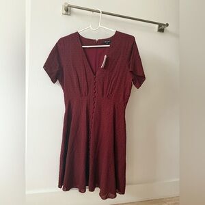 NWT Madewell Button Front Swing Dress in Swiss Dot